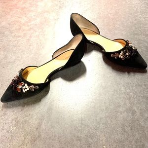 Ivanka Trump Black Suede D’Orsay Flat